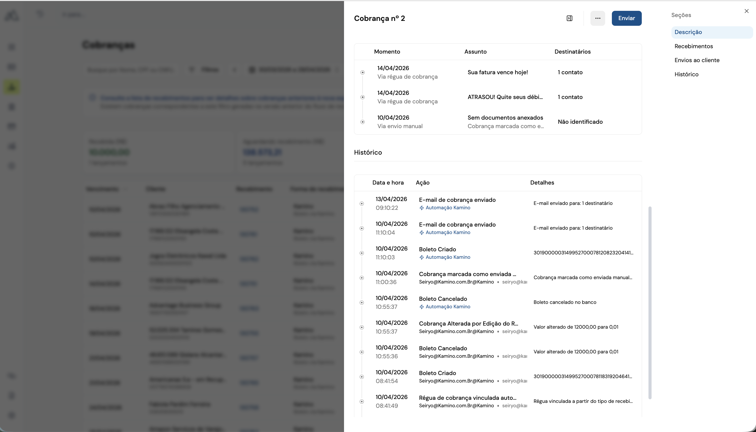 Régua de cobrança ilimitada e personalizada na Kamino